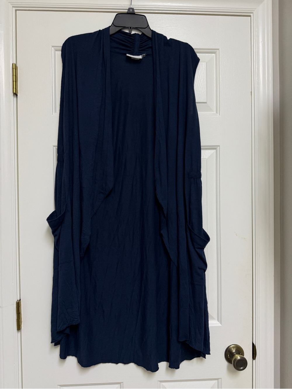 Apt. 9 Navy Dress With Sleeveless Open-Front Layering Duster